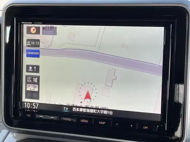 スズキ スペーシア HYBRID X 東京都 2019(令1)年 8万km ブルーイッシュブラックパール3 ユーザー買取車両/パナソニックナビ（CN-RZ846）/HUD/プリクラッシュセーフティー/360°カメラ/コーナーセンサー/両側パワスラ/プッシュスタート/ETC/ISTOP/レーンキープA/横滑り防止装置