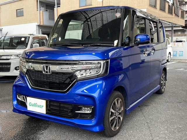 ホンダ Ｎ ＢＯＸ カスタム G L ホンダセンシング 大阪府 2020(令2)年 2.7万km 青Ｍ 純正メモリーナビ/純正フルセグTV/Bluetoothオーディーオ/DVD再生/ミュージックストッカー/バックカメラ/衝突軽減ブレーキ/車線逸脱支援/誤発進抑制機能/後方誤発進抑制機能/先行車発進お知らせ/レーダークルーズコントロール/片側パワースライドドア/ビルトインETC/スマートキー/プッシュスタート/スペアキー