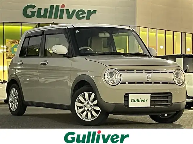 スズキ ラパン X 島根県 2017(平29)年 5.9万km フォーンベージュメタリック/ホワイト2トーンルーフ 登録時走行距離 58270Km/ワンオーナー/取扱説明書/保証書/社外ナビ(MDV-L504)/（Bluetooth/AM/FM/USB/SD)/フルセグTV/ウィンカーミラー/衝突軽減システム/横滑り防止装置/オートライト/シートヒーター（DN席）/スマートキー/スペアキー/純正フロアマット/禁煙車/純正アルミ１４インチ