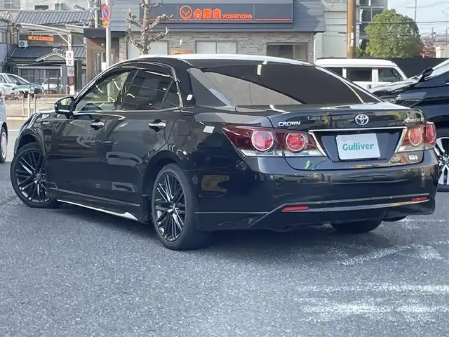 トヨタ クラウン ハイブリッド アスリートSJ-フロンティアLTD 大阪府 2018(平30)年 10.2万km プレシャスブラックパール 純正ナビ/-Bluetooth/フルセグTV/CD/DVD/FM/AM/衝突被害軽減ブレーキ/レーダークルーズコントロール/前後ドライブレコーダー/レーダー探知機/純正ビルトインETC/クリアランスソナー/モデリスタエアロ（リア・サイド）/前席パワーシート/レーンアシストキープ/スマートキー/プッシュスタート/-スペアキー×１