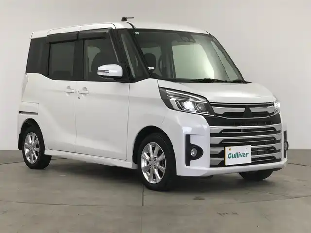 三菱 ｅＫスペース カスタムG セーフティパッケージ 愛知県 2017(平29)年 3.6万km シルキーホワイト 純正ナビ（ワンセグ／ＣＤ／ＤＶＤ）　/全方位カメラ　/衝突軽減ブレーキ　/パワースライドドア　/ＬＥＤライト　/オートライト　/フォグ　/1４インチアルミホイール　/スタッドレス積込　/スマートキー　/フロアマット