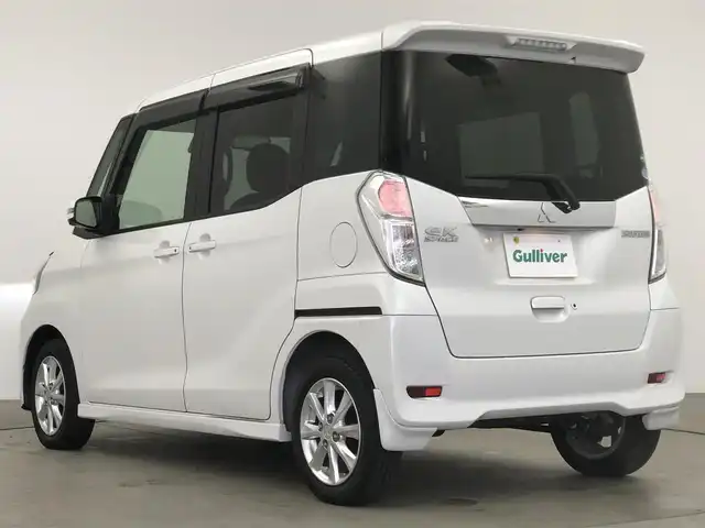 三菱 ｅＫスペース カスタムG セーフティパッケージ 愛知県 2017(平29)年 3.6万km シルキーホワイト 純正ナビ（ワンセグ／ＣＤ／ＤＶＤ）　/全方位カメラ　/衝突軽減ブレーキ　/パワースライドドア　/ＬＥＤライト　/オートライト　/フォグ　/1４インチアルミホイール　/スタッドレス積込　/スマートキー　/フロアマット