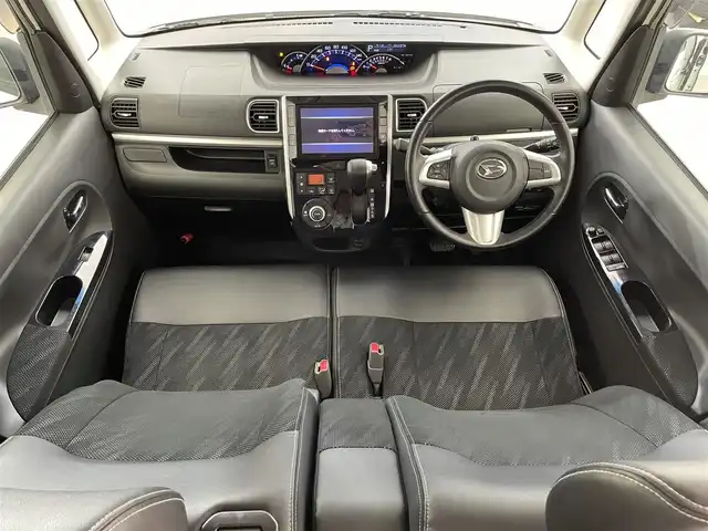 ダイハツ タント カスタム RS トップED SA Ⅲ 滋賀県 2018(平30)年 3.3万km パールホワイトⅢ 純正8型ナビ/（CD/DVD/BT/HDMI/フルセグ）/両側電動スライドドア/全方位カメラ/ETC/シートヒーター/ドライブレコーダー/衝突被害軽減ブレーキ/オートハイビーム/ハーフレザーシート/スペアキー/LEDヘッドライト/オートライト/ステアリングスイッチ