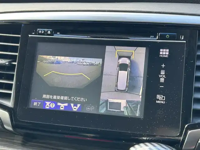 ホンダ オデッセイ アブソルート 愛媛県 2014(平26)年 6.3万km ホワイトオーキッドパール 純正ナビ/全周囲カメラ/両側パワースライドドア/純正フリップダウンモニター/HDMI入力端子/USB入力端子/パドルシフト/クルーズコントロール/LEDヘッドライト/オートライト/電格ミラー/ヒートミラー/ETC/アイドリングストップ/ドアバイザー/無限フロアマット/純正18インチAW(社外センターキャップ)/現状サマー(社外AW)(225/45/ZR18)/MINERVA RADIAL F205