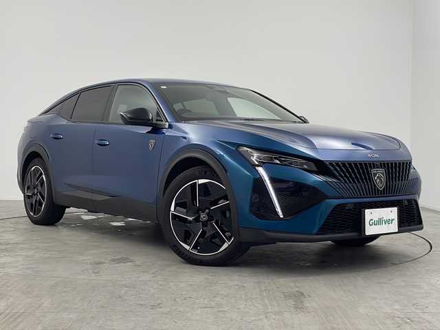 プジョー プジョー ４０８ GT ハイブリッド 三重県 2023(令5)年 3.9万km 青 禁煙車/純正ナビ（Bluetooth・AppleCarPlay・AndroidAuto）/アラウンドビューモニター/ブラインドスポットモニター/デジタルインナーミラー/パドルシフト/前席シートヒーター/前席パワーシート/パワーバックドア/電動パーキング/レーダークルーズコントロール/革巻きステアリング/ビルトインETC/置くだけ充電/LEDヘッドライト（オートライト）