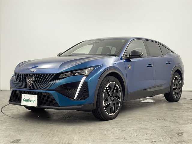 プジョー プジョー ４０８ GT ハイブリッド 三重県 2023(令5)年 3.9万km 青 禁煙車/純正ナビ（Bluetooth・AppleCarPlay・AndroidAuto）/アラウンドビューモニター/ブラインドスポットモニター/デジタルインナーミラー/パドルシフト/前席シートヒーター/前席パワーシート/パワーバックドア/電動パーキング/レーダークルーズコントロール/革巻きステアリング/ビルトインETC/置くだけ充電/LEDヘッドライト（オートライト）