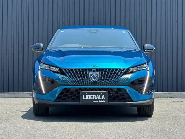 プジョー プジョー ４０８ GT ハイブリッド 福島県 2023(令5)年 3.9万km 青Ｍ ワンオーナー/ACC/レーンキープ/ブラインドスポット/ハーフレザーシート/前席シートヒーター/前席パワーシート/ステアリングヒーター/純正ナビ/・Bluetooth・AppleCarPlay・AndroidAuto/360°カメラ/デジタルインナーミラー型ドラレコ/パドルシフト/パワーバックドア/ETC/ワイヤレス充電/LEDヘッドライト/アンビエントライト/ドライブモード/取扱説明書/保証書/スペアキー