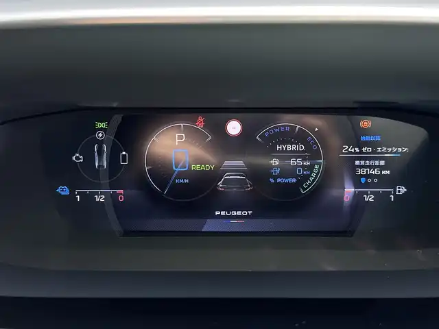 プジョー プジョー ４０８ GT ハイブリッド 福島県 2023(令5)年 3.9万km 青Ｍ ワンオーナー/ACC/レーンキープ/ブラインドスポット/ハーフレザーシート/前席シートヒーター/前席パワーシート/ステアリングヒーター/純正ナビ/・Bluetooth・AppleCarPlay・AndroidAuto/360°カメラ/デジタルインナーミラー型ドラレコ/パドルシフト/パワーバックドア/ETC/ワイヤレス充電/LEDヘッドライト/アンビエントライト/ドライブモード/取扱説明書/保証書/スペアキー