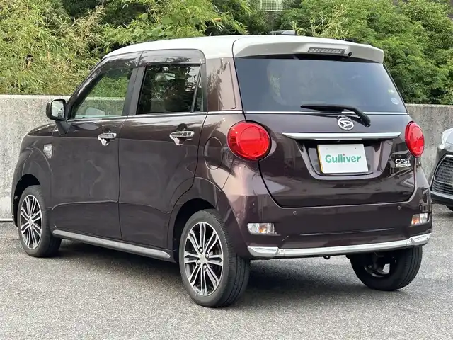ダイハツ キャスト スタイル X リミテッド SAⅢ 長崎県 2019(令1)年 2.8万km プラムブラウンクリスタルマイカ 社外SDナビ(FM/AM/BTオーディオ/フルセグTV/iPod)/純正フロアマット/ドアバイザー/純正15インチアルミホイール/電動格納ミラー/SRSエアバッグ/エマージェンシーキー/プッシュスタート/イモビライザー機能/スマートアシスト/オートハイビーム/ステアリングスイッチ/D+N席シートヒーター/VSC/TRC/ロングソファーモード(シートアレンジ)/前後ドラレコ/ETC/取扱説明書