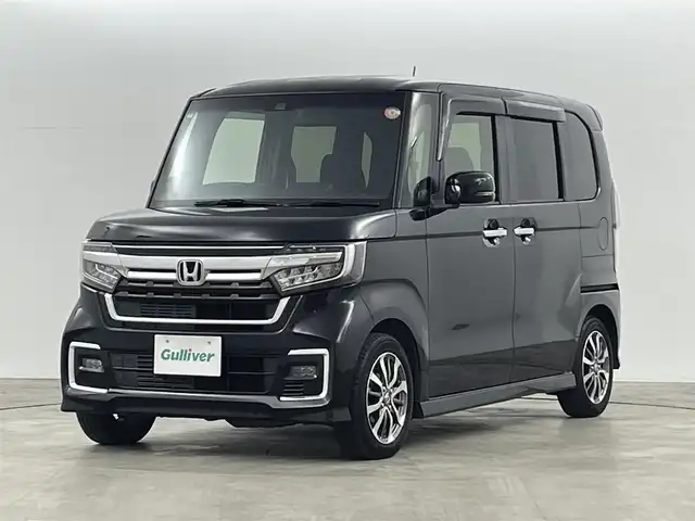 ホンダ Ｎ ＢＯＸ カスタム L 福島県 2021(令3)年 4.2万km クリスタルブラックパール ホンダセンシング /・CMBS/・車線逸脱警報/・誤発信抑制機能/・ACC/・歩行者事故軽減/・オートハイビーム/純正ナビゲーション/【AM/FM/DVD/CD/Bluetooth/フルセグ】 /バックカメラ　/ドライブレコーダー　/ETC　/両側パワースライドドア　/ステアリングスイッチ　/プッシュスタート　/・スマートキー　/LEDライト　/・オートライト　/・ヘッドライトレベライザー/純正フロアマット/ベンチシート