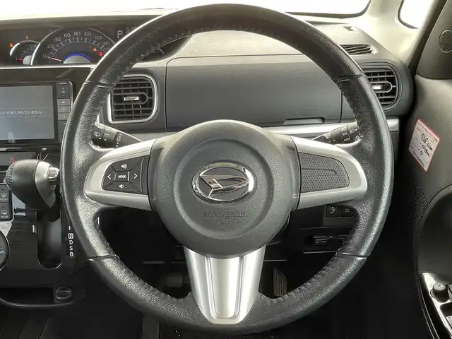 ダイハツ タント カスタム RS トップED SAⅡ 滋賀県 2015(平27)年 7.9万km ディープブルークリスタルマイカ 純正7インチナビ(NSZN-W65D)/(AM/FM/CD/DVD/BT/iPod/USB/HDMI/フルセグTV)/ハーフレザーシート/両側パワースライドドア/バックカメラ/ETC/衝突軽減ブレーキ/横滑り防止装置/革巻きステアリング/ステアリングスイッチ/オートライト/プッシュスタート/純正フロアマット/電格ウインカーミラー/ECOIDLE/LEDヘッドライト