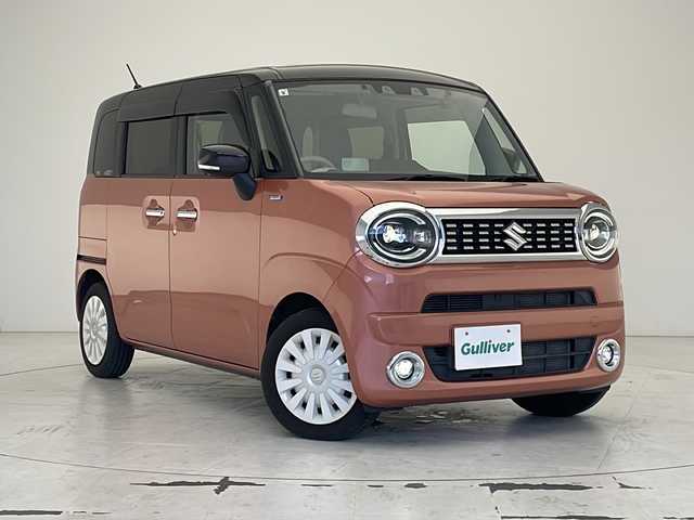 スズキ ワゴンＲ スマイル HYBRID X 沖縄県 2021(令3)年 3.4万km コーラルオレンジメタリック/アーバンブラウン2トーン 社外ナビ　【CN-RE07D】/　(ラジオ　ＣＤ　ＤＶＤ　フルセグＴＶ　Ｂｌｕｅｔｏｏｔｈ)/両側パワースライドドア/ドライブレコーダー前後　(SN-TW9800)/ビルトインＥＴＣ/ＬＥＤヘッドライト/ヘッドアップディスプレイ/レザー調シートカバー/コーナーセンサー後方/レーダークルーズコントロール/D席シートヒーター/ステアリングスイッチ/ドアバイザー/フロアマット/スマートキー