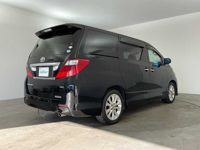 トヨタ アルファード 350S 兵庫県 2010(平22)年 7.2万km ブラック ・純正ナビ（CD/DVD/HDD/TV/AUX)/・両側パワースライドドア/・サンルーフ/・ビルトインETC/・AC100V電源/・社外レーダー探知機/・クルーズコントロール/・コーナーセンサー/・AFS/・HIDヘッドライト/・フォグライト/・オートライト/・バックカメラ/・純正18インチAW/・プッシュスタート/・スマートキー/・カーテンエアバック/・Wエアコン/・MTモード付AT/・ドアバイザー/・電動格納ミラー/・純正フロアマット