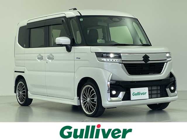 スズキ スペーシア カスタム HYBRID XS ターボ 愛知県 2024(令6)年 1万km ピュアホワイトP 9インチメーカーナビ/(Bluetooth/フルセグ/AppelCarplay)/スズキセーフティーサポート/・アダプティブクルーズコントロール/・全方位カメラ/・レーンキープアシスト/・誤発進抑制機能/4WD/衝突軽減ブレーキ/標識認識/ヘッドアップディスプレイ/両側電動スライドドア/LEDオートライト/前後ドライブレコーダー/オートハイビーム/フォグ/ハーフレザーシート/シートヒーター/ステアリングヒーター/パドルシフト/電動パーキング/ブレーキホールド/USB