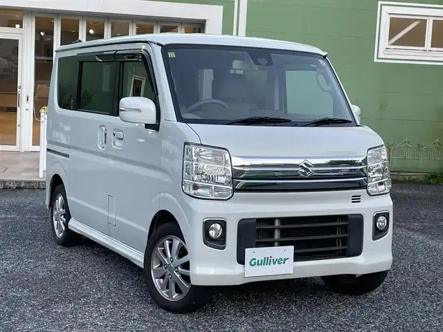 スズキ エブリィ ワゴン PZターボ スペシャル 埼玉県 2018(平30)年 13.7万km パールホワイト 社外ナビTV/バックカメラ/両側パワースライドドア/左オートステップ/衝突軽減ブレーキ/HIDライト/プッシュスタート/スマートキー/ETC/保証書付整備手帳/取扱説明書