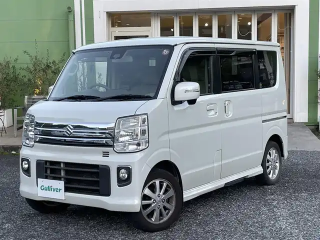 スズキ エブリィ ワゴン PZターボ スペシャル 埼玉県 2018(平30)年 13.7万km パールホワイト 社外ナビTV/バックカメラ/両側パワースライドドア/左オートステップ/衝突軽減ブレーキ/HIDライト/プッシュスタート/スマートキー/ETC/保証書付整備手帳/取扱説明書