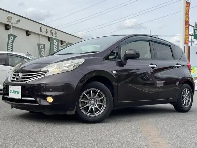 日産 ノート メダリスト エマージェンシーB 千葉県 2014(平26)年 5.1万km オーロラモーヴ エマージェンシーブレーキパッケージ/レーンキープアシスト/純正SDナビ/フルセグTV/バック&全方位カメラ/Bluetooth/コーナーセンサー/アイドリングストップ/ETC/ハーフレザーシート/社外14インチAW/スマートキー
