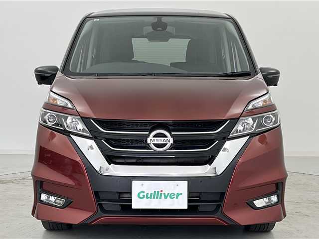 日産 セレナ ハイウェイスター Vセレクション 宮城県 2017(平29)年 7.8万km マルーンレッド 2トーン 両側パワースライドドア/アラウンドビューモニター/純正フリップダウンモニター/デジタルインナーミラー/プロパイロット/エマージェンシーブレーキ/レーンディパーチャーウォーニング/オートハイビーム/純正9型ナビ/・BT・CD・DVD・AUX・HDMI・USB/ビルドインETC/革巻きステアリング/ステアリングスイッチ/電動パーキングブレーキ/社外フロアマット/ロールサンシェード/シートバックテーブル/LEDヘッドライト/フォグライト/純正16インチアルミホイール/ハンズフリーオートスライドドア/横滑り防止装置/プッシュスタート/スマートキー
