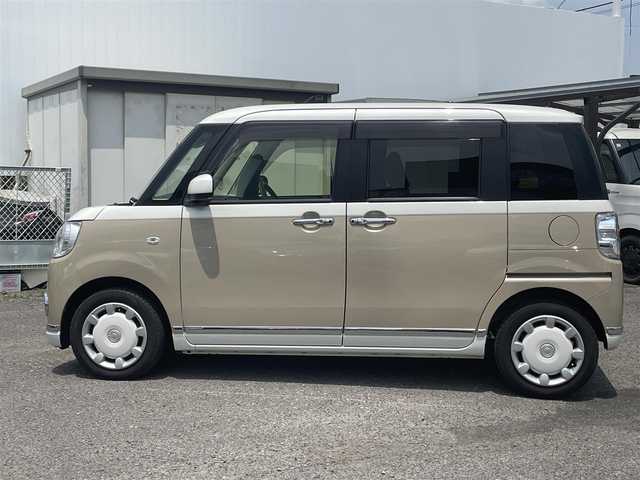 ダイハツ ムーヴ キャンバス G メイクアップ SA Ⅲ 福島県 2018(平30)年 4.9万km パールホワイトⅢ/ナチュラルベージュマイカメタリック 2トーン 純正ナビ/・フルセグＴＶ/・Ｂｌｕｅｔｏｏｔｈ/・ＣＤ/・ＤＶＤ/・ＦＭ・ＡＭ/全方位カメラ/両側パワスラ/衝突軽減ブレーキ/ドライブレコーダー/ＥＴＣ/ＵＳＢ・ＨＤＭＩ端子/純正フロアマット