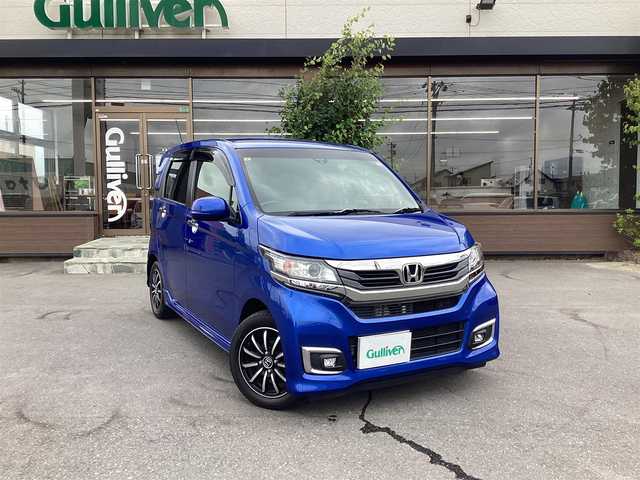ホンダ Ｎ ＷＧＮ カスタムGSSパッケージⅡ 宮城県 2018(平30)年 4.2万km 青Ｍ ワンオーナー　アイドリングストップ　ETC　ハーフレザー　シートヒーター　純正ナビ　バックカメラ　Bluetooth　プッシュスタート　ウィンカーミラー　