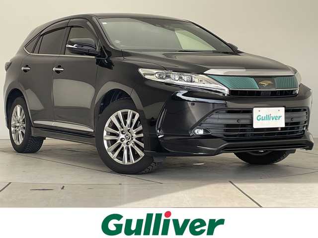 トヨタ ハリアー プレミアム メタル&レザーP 愛知県 2018(平30)年 8.7万km ブラック セーフティセンス　/純正エアロパーツ　/社外１０型ナビ　/３眼ＬＥＤ　/サンルーフ　/黒革シート　/レーダークルコン　/シートヒーター　/エアシート　/バックカメラ　/電動リヤゲート　/パワーシート　/コーナーセンサー/純正AW/ETC/レーンキープ/オートマチックハイビーム/ドライブレコーダー/衝突軽減/フルセグTV/CD/DVD/Bluetooth/ステアリングスイッチ/スマートキー/プッシュスタート