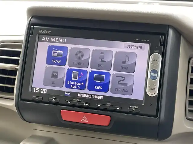 ホンダ Ｎ ＢＯＸ G 静岡県 2014(平26)年 7.6万km スマートブラック 純正ナビ/ワンセグTV　AM/FM　BT　CD/DVD/バックカメラ/前方ドライブレコーダー/アイドリングストップ/プッシュスタート/両側スライドドア/ETC/ハロゲンライト/フォグランプ/純正フロアマット/純正ドアバイザー/スペアキー1本/記録簿/取扱説明書