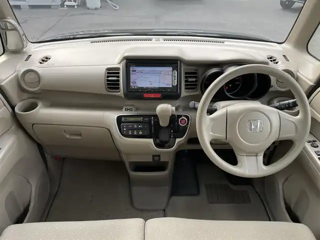 ホンダ Ｎ ＢＯＸ G 静岡県 2014(平26)年 7.6万km スマートブラック 純正ナビ/ワンセグTV　AM/FM　BT　CD/DVD/バックカメラ/前方ドライブレコーダー/アイドリングストップ/プッシュスタート/両側スライドドア/ETC/ハロゲンライト/フォグランプ/純正フロアマット/純正ドアバイザー/スペアキー1本/記録簿/取扱説明書