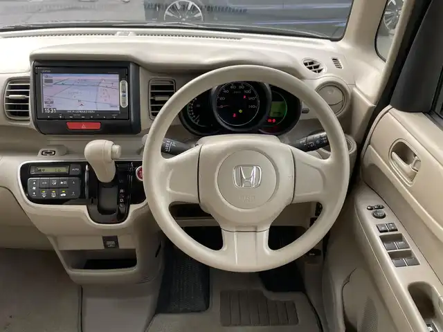 ホンダ Ｎ ＢＯＸ G 静岡県 2014(平26)年 7.6万km スマートブラック 純正ナビ/ワンセグTV　AM/FM　BT　CD/DVD/バックカメラ/前方ドライブレコーダー/アイドリングストップ/プッシュスタート/両側スライドドア/ETC/ハロゲンライト/フォグランプ/純正フロアマット/純正ドアバイザー/スペアキー1本/記録簿/取扱説明書