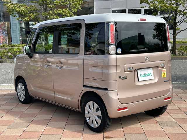 マツダ フレアワゴン ハイブリッド XS 福島県 2023(令5)年 3.9万km ピンクⅡ 純正ナビゲーション/型番：CN-RZ875/【CD/DVD/SD/USB/BT/TV】/全方位モニター/ビルトインETC/ドライブレコーダー/両側電電動スライドドア/衝突被害軽減ブレーキ/車線逸脱警報/クルーズコントロール/アイドリングストップ/前席シートヒーター/シートバックテーブル/リアサーキュレーター/リアドアロールサンシェード/LEDオートライト/純正フロアマット/ドアバイザー