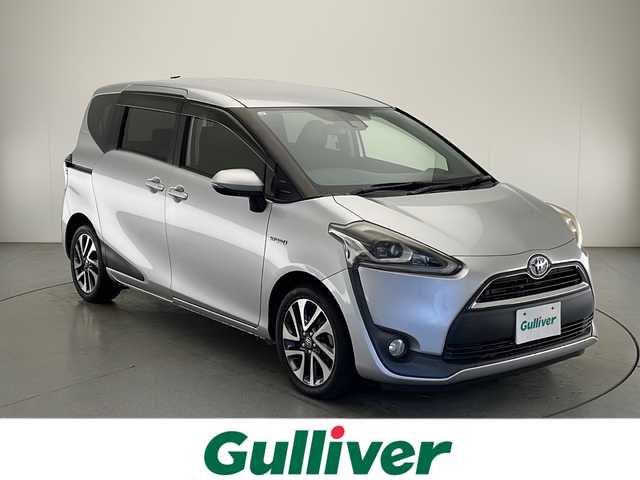 トヨタ シエンタ ハイブリッド G クエロ 宮崎県 2017(平29)年 4.5万km シルバーM ワンオーナー/Toyota Safety Sense/〇プリクラシュセーフティ/〇レーンディパーチャーアラート/〇オートハイビーム/〇先行車発進/純正7インチSDナビ/フルセグTV/CD/DVD/Bluetooth/バックカメラ/ハーフレザーシート/両側パワースライドドア/LEDヘッドライト/純正16インチAW/ビルトインETC/スマートキー×2/保証書