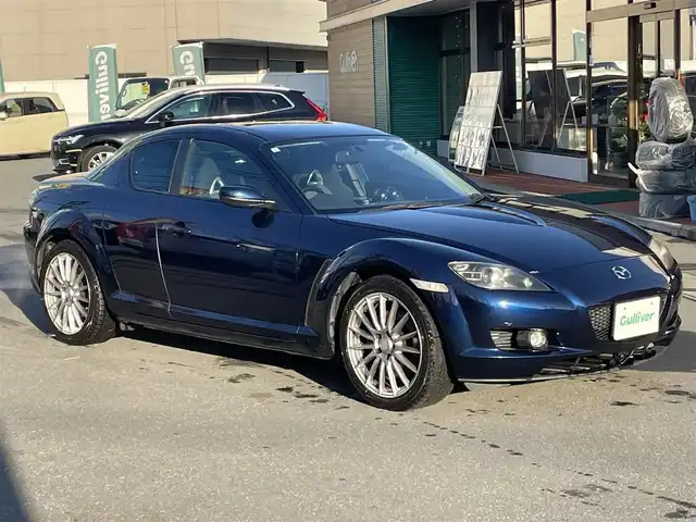 マツダ ＲＸ－８ タイプ S 長野県 2007(平19)年 7.5万km ストーミーブルーマイカ ワンセグテレビ/AM/FM/Bluetooth/フォグランプ/BOSEスピーカー/純正フロアマット/カードキー/電動格納ミラー/ノーマルタイヤ有/パワーウィンドウ/社外18インチAW