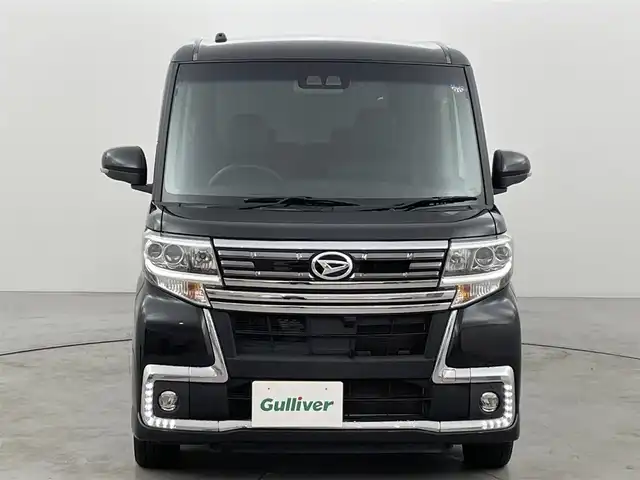 ダイハツ タント カスタム RS トップED SA Ⅲ 福岡県 2018(平30)年 4.3万km ブラックマイカメタリック 純正８型ナビ（フルセグＴＶ）　/バックカメラ　/ナビ連動ドラレコ　/ＥＴＣ　/コーナーセンサー　/衝突軽減ブレーキ　/レーンキープ　/アイドリングストップ　/両側電動スライドドア　/シートヒーター　/ハーフレザー　/ＬＥＤ