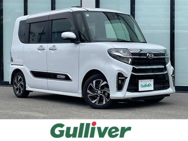 ダイハツ タント カスタム X スタイルセレクション 大阪府 2021(令3)年 1.5万km シャイニングホワイトパール 純正ナビ/   フルセグTV/CD/DVD/Bluetooth/USB/バックモニター/衝突軽減ブレーキ/コーナーセンサー/横滑り防止装置/両側パワースライドドア/アイドリングストップ/ステアリングスイッチ/ドライブレコーダー/純正14インチアルミホイール/ハーフレザーシート/プッシュスタート/スマートキー/ＬＥＤライト/禁煙車
