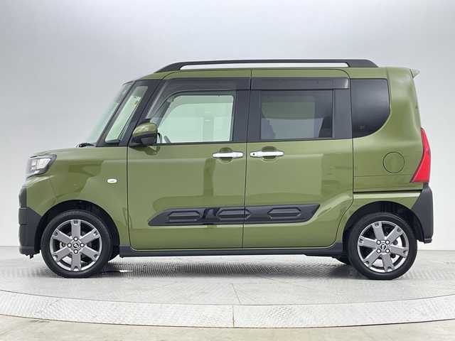 ダイハツ タント ファンクロスターボ 新潟県 2023(令5)年 1.2万km フォレストカーキメタリック ４WD/ワンオーナー/禁煙車/スマートアシスト/純正メモリナビ/　　CD/DVD/AM/FM/フルセグ/BT/SD/アラウンドビューモニター/両側パワースライドドア/ウェルカムパワースライドドア/HIDオートライト/前席シートヒーター/純正15インチアルミホイール付/アイドリングストップ/ナビ一体型ドライブレコーダー/電動パーキングブレーキ/オートブレーキホールド/リアサンシェード/リアパーソナルデーブル/スマートキー/ETC