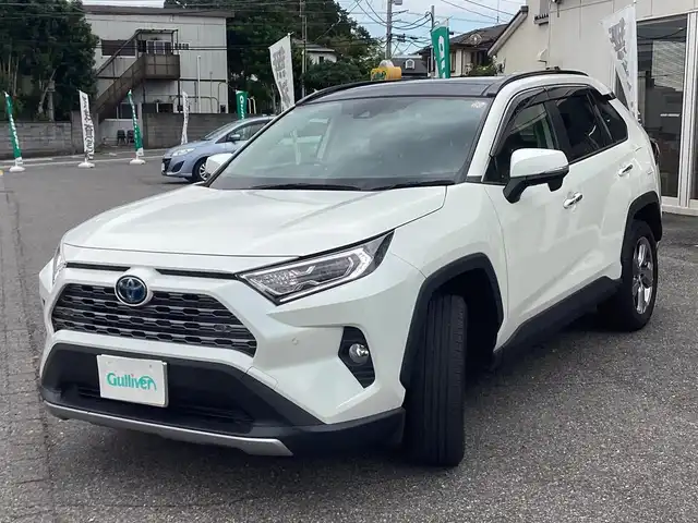 トヨタ ＲＡＶ４ ハイブリットG 千葉県 2021(令3)年 2.4万km ホワイトパールクリスタルシャイン 純正ナビゲーション/Bluetooth/TV/CD /バックカメラ/ステアリングヒーター/AUTOミラー/ブラインドスポットモニター/純正18インチアルミホイール/サンルーフ/パワーバックドア/スマートキー×2