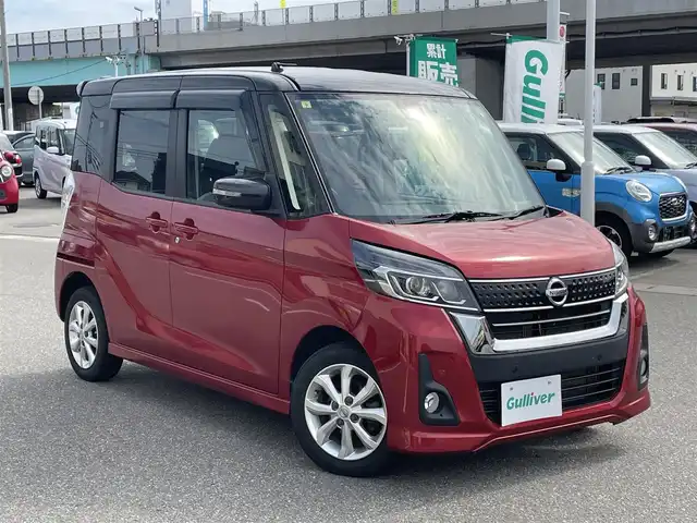 日産 デイズ ルークス ハイウェイスター Xターボ 石川県 2018(平30)年 8万km スパークリングレッド/ブラック 4WD/ターボ/純正メモリーナビ/フルセグTV/アラウンドビューモニター/LEDヘッドライト/片側パワースライドドア/ドライブレコーダー/エマージェンシーブレーキ/純正アルミホイール/インテリキー/プッシュスタート/ブラックルーフ/保証書