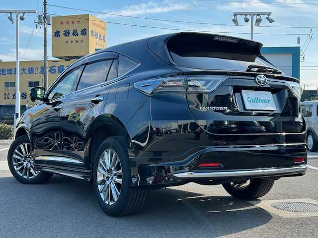 トヨタ ハリアー プレミアム 愛媛県 2015(平27)年 7.5万km ブラック 純正ナビ/フルセグTV/バックカメラ/モデリスタエアロ/モデリスタグリル/前方ドラレコ/ETC/電動リアゲート/ハーフレザーシート/パワーシート/LEDヘッドライト/オートライト/オートハイビーム/純正AW/純正フロアマット/クルコン/スマートキー/プッシュスタート