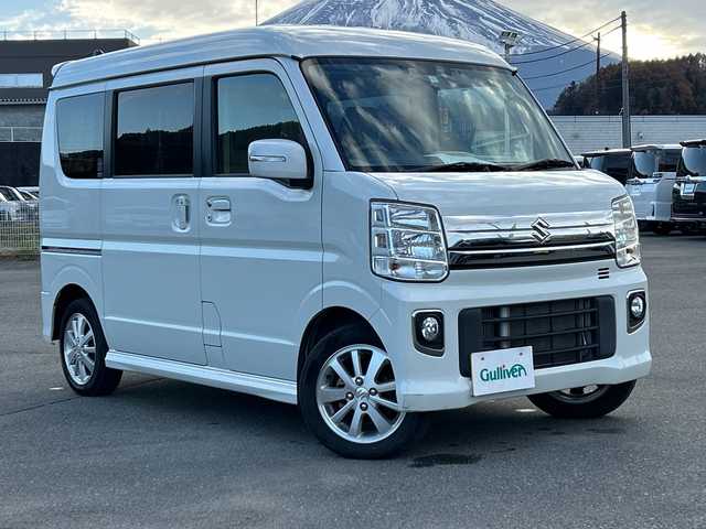 スズキ エブリィ ワゴン PZターボ スペシャル ハイルーフ 山梨県 2022(令4)年 3.2万km パールホワイト 4WD/ターボ車/純正SDナビ/　(CD/DVD/USB/SD/iPod/BT/TV)/オートステップ/両側パワースライドドア/衝突軽減ブレーキ/レーンキープアシスト/HIDオートライト/フォグランプ/シートヒーター/純正アルミホイール/コーナーセンサー/プッシュスタート/ETC