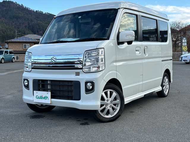 スズキ エブリィ ワゴン PZターボ スペシャル ハイルーフ 山梨県 2022(令4)年 3.2万km パールホワイト 4WD/ターボ車/純正SDナビ/　(CD/DVD/USB/SD/iPod/BT/TV)/オートステップ/両側パワースライドドア/衝突軽減ブレーキ/レーンキープアシスト/HIDオートライト/フォグランプ/シートヒーター/純正アルミホイール/コーナーセンサー/プッシュスタート/ETC