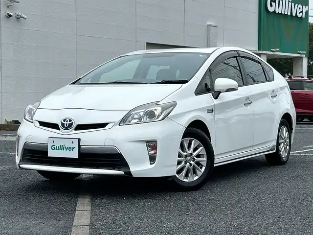 トヨタ プリウス ＰＨＶ S 千葉県 2015(平27)年 1.8万km スーパーホワイトⅡ ナビAVIC-RZ301 ドラレコ AC100Vコンセント シートヒーター ステアリングヒーター DVD 充電ケーブル車載 スマートキー プッシュスタート マット バイザー HID オートライト