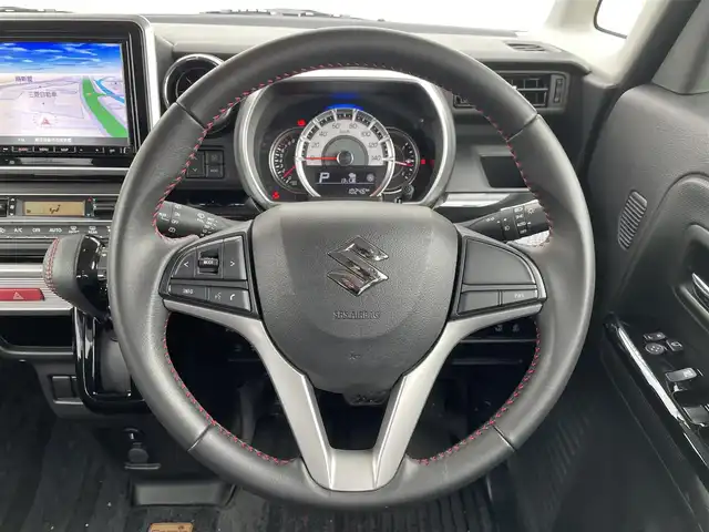 スズキ スペーシア カスタム HYBRID XS 静岡県 2019(令1)年 1.1万km ピュアホワイトP ワンオーナー　社外ＳＤナビ　ＴＶ　Ｂｌｕｅｔｏｏｔｈ接続　ＤＶＤ再生　全方位カメラ　両側パワスラ　運転席シートヒーター　パーキングソナー　LEDオートライト・オートハイビーム