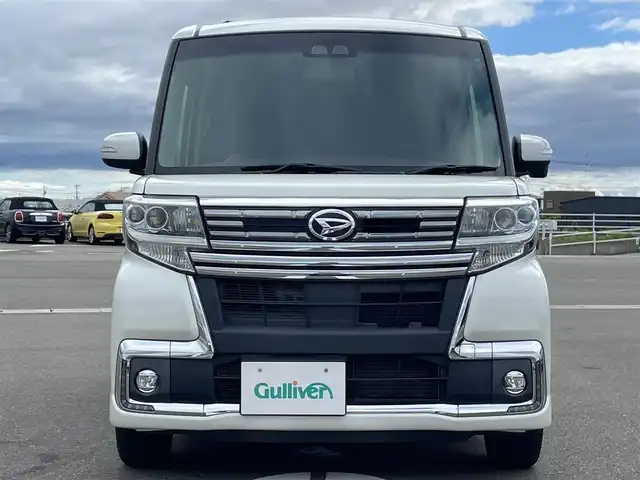 ダイハツ タント カスタム RS トップED SA Ⅲ 佐賀県 2017(平29)年 6.2万km パールホワイトⅢ 純正8インチナビ/・フルセグTV/CD/DVD/SD/HDMI/Bluetooth/バックカメラ/両側パワースライドドア/ハーフレザーシート/D席シートヒーター/衝突被害軽減ブレーキ/車線逸脱警報機能/ISOFIX対応/後席用サイドサンシェード/革巻きステアリング/ステアリングリモコン/プッシュスタート/スマートキー/ETC/ウィンカーミラー/オートハイビーム/純正LEDヘッドライト/純正LEDフォグライト/純正15インチアルミ/純正フロアマット/純正ドアバイザ―/スペアキー１本