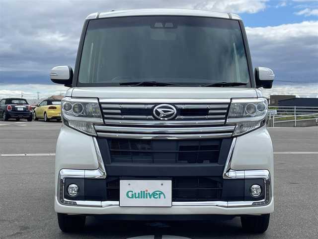 ダイハツ タント カスタム RS トップED SA Ⅲ 熊本県 2017(平29)年 6.2万km パールホワイトⅢ 純正8インチナビ/・フルセグTV/CD/DVD/SD/HDMI/Bluetooth/バックカメラ/両側パワースライドドア/ハーフレザーシート/D席シートヒーター/衝突被害軽減ブレーキ/車線逸脱警報機能/ISOFIX対応/後席用サイドサンシェード/革巻きステアリング/ステアリングリモコン/プッシュスタート/スマートキー/ETC/ウィンカーミラー/オートハイビーム/純正LEDヘッドライト/純正LEDフォグライト/純正15インチアルミ/純正フロアマット/純正ドアバイザ―/スペアキー１本