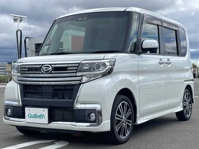 ダイハツ タント カスタム RS トップED SA Ⅲ 熊本県 2017(平29)年 6.2万km パールホワイトⅢ 純正8インチナビ/・フルセグTV/CD/DVD/SD/HDMI/Bluetooth/バックカメラ/両側パワースライドドア/ハーフレザーシート/D席シートヒーター/衝突被害軽減ブレーキ/車線逸脱警報機能/ISOFIX対応/後席用サイドサンシェード/革巻きステアリング/ステアリングリモコン/プッシュスタート/スマートキー/ETC/ウィンカーミラー/オートハイビーム/純正LEDヘッドライト/純正LEDフォグライト/純正15インチアルミ/純正フロアマット/純正ドアバイザ―/スペアキー１本