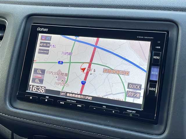 ホンダ ヴェゼル ハイブリッド Z ホンダセンシング 徳島県 2018(平30)年 7.7万km クリスタルブラックパール 社外SDナビ　VXM-185VFi/（DISC/ラジオ/フルセグ/BT/USB/iPod）/パドルシフト/オートブレーキホールド/ワイパーデザイアー/追従式クルーズコントロール/ETC/ハーフレザーシート/D・N席シートヒーター/LEDヘッドライト/純正17インチアルミホイール/純正フロアマット/ドライブレコーダー/ECON/ドアバイザー/フォグライト