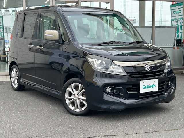 スズキ ソリオ バンディット DJE 青森県 2015(平27)年 5.8万km ブルーイッシュブラックパール3 ４WD/strada社外ナビ/AM/FM/CD/DVD/フルセグ/Bluetooth/クルーズコントロール/衝突軽減システム/両側パワースライドドア/ステアリングスイッチ/プッシュスタート/オートライト/フォグランプ/スマートキー/スペアキー/純正ホイール夏タイヤ装着/社外AWスタッドレスタイヤ車載/取扱説明書/保証書