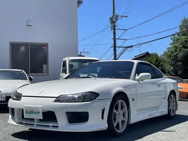 日産 シルビア スペックR bパッケージ 熊本県 2000(平12)年 17.8万km ホワイトパール エアロ/社外オーディオ/【ＡＭ／ＦＭ／ＣＤ／ＵＳＢ／ＡＵＸ】/HKS車高調/HKSサイレントハイパワーマフラー/純正17インチアルミホイール/HIDヘッドライト/ヘッドライトレベライザー/電格ミラー/純正フロアマット