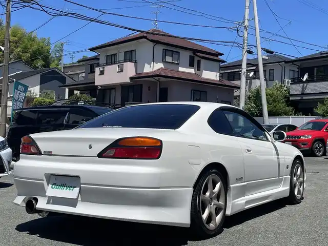 日産 シルビア スペックR bパッケージ 熊本県 2000(平12)年 17.8万km ホワイトパール エアロ/社外オーディオ/【ＡＭ／ＦＭ／ＣＤ／ＵＳＢ／ＡＵＸ】/HKS車高調/HKSサイレントハイパワーマフラー/純正17インチアルミホイール/HIDヘッドライト/ヘッドライトレベライザー/電格ミラー/純正フロアマット