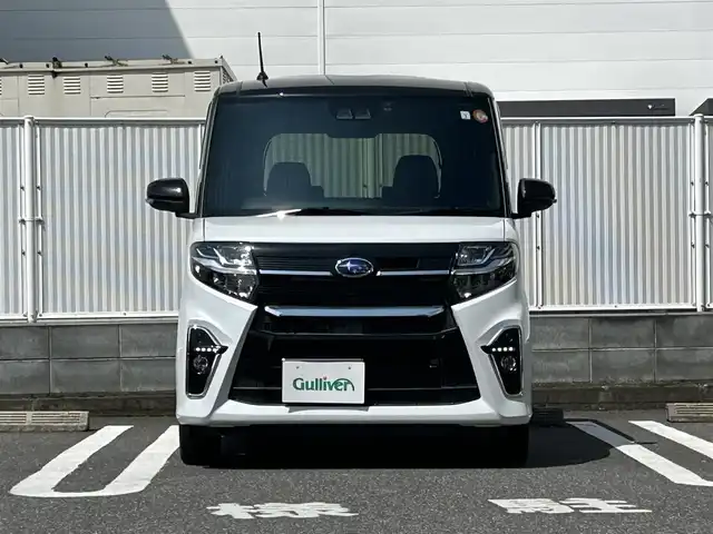 スバル シフォン カスタムRS スマートアシスト 群馬県 2021(令3)年 2.1万km ブラックマイカメタリック/シャイニングホワイトパール ワンオーナー/純正ナビ(FM・AM/CD・DVD/BT)/フルセグテレビ/ビルトインETC/プリクラッシュ/横滑り防止装置/バックカメラ/スマートキー×1/ドラレコ前方/純正フロアマット/純正アルミホイール/LEDヘッドライト/オートライト/エアバッグ(W+サイド)/ハーフレザーシート/シートヒーター(D+N席)/純正ドアバイザー/プッシュスタート/コーナーセンサー前後/電格ミラー/取扱説明書/保証書/記録簿