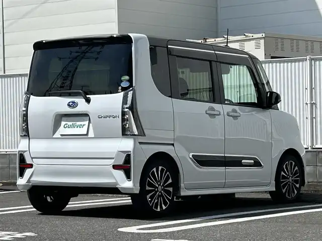 スバル シフォン カスタムRS スマートアシスト 群馬県 2021(令3)年 2.1万km ブラックマイカメタリック/シャイニングホワイトパール ワンオーナー/純正ナビ(FM・AM/CD・DVD/BT)/フルセグテレビ/ビルトインETC/プリクラッシュ/横滑り防止装置/バックカメラ/スマートキー×1/ドラレコ前方/純正フロアマット/純正アルミホイール/LEDヘッドライト/オートライト/エアバッグ(W+サイド)/ハーフレザーシート/シートヒーター(D+N席)/純正ドアバイザー/プッシュスタート/コーナーセンサー前後/電格ミラー/取扱説明書/保証書/記録簿